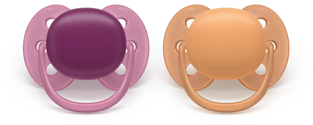 Philips AVENT SCF093/03 chupete de niño Chupete ultrasuave Ortodóntico Silicona Naranja, Púrpura