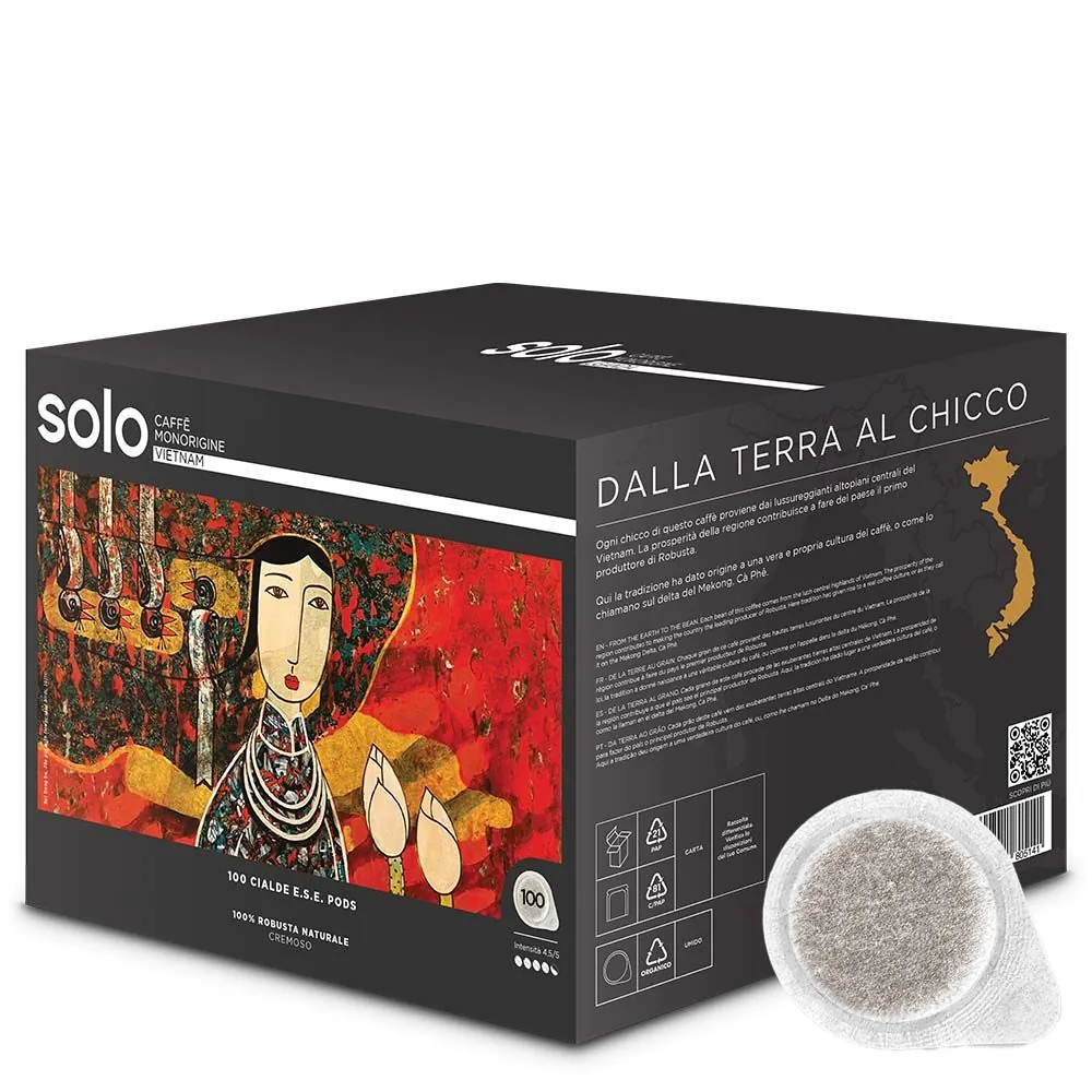 Polti SOLO Caffè Monorigine Vietnam Dosis de café Tueste claro 100 pieza(s)