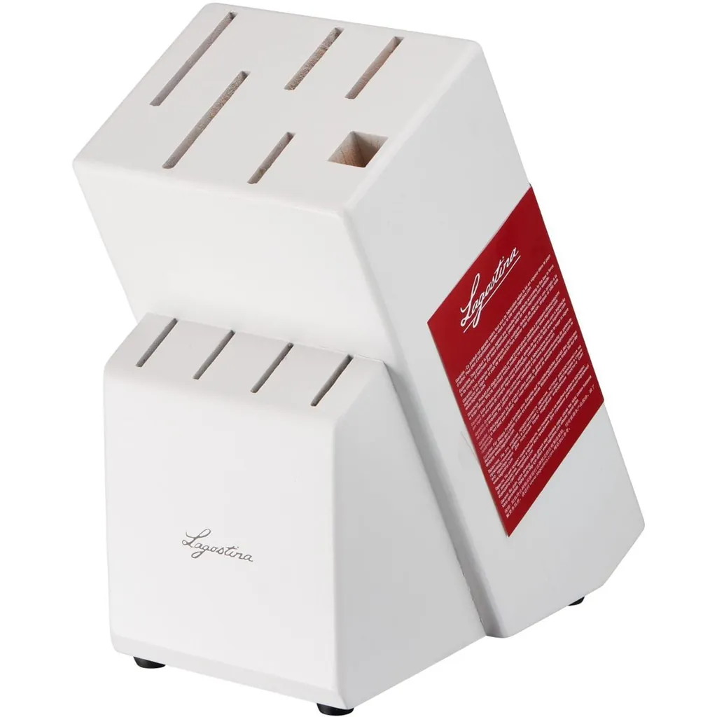 Lagostina 14450000200 taco para cuchillos Bloque con ranuras para cuchillos Madera Blanco