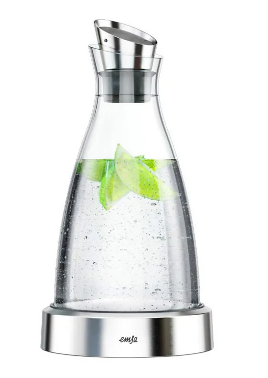 EMSA 505219 jarra, cántaro y botella Garrafa 1 L Acero inoxidable, Transparente
