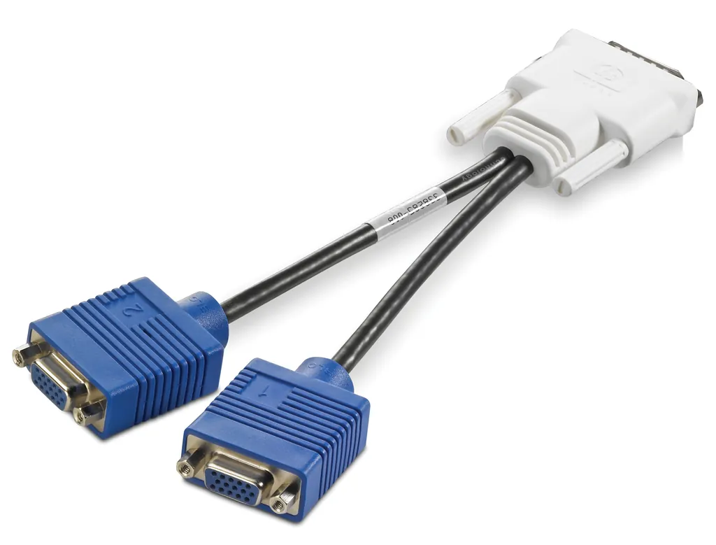 HP DMS-59 to Dual VGA Cable Kit 2 x VGA (D-Sub) Negro, Azul, Blanco