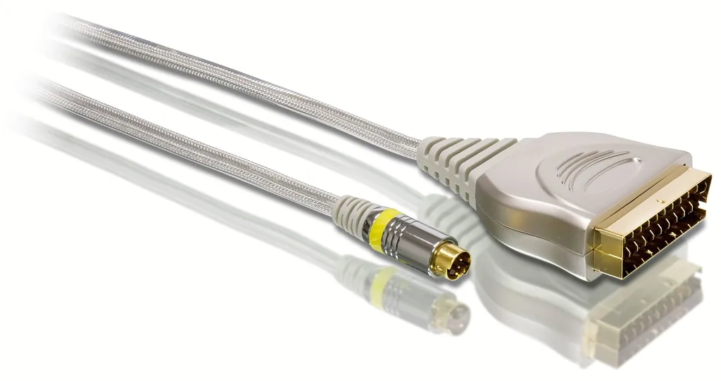 Philips SWV3543/10 adaptador de cable de vídeo 1,5 m S-Video (4-pin) SCART (21-pin) Plata
