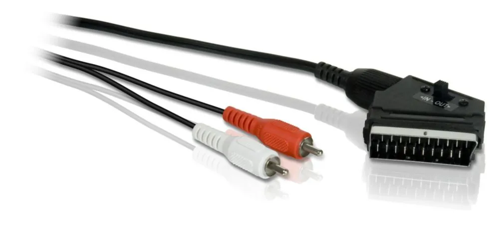 Philips SWV2727W/10 adaptador de cable de vídeo 1 m 2 x RCA SCART (21-pin) Negro, Rojo, Blanco