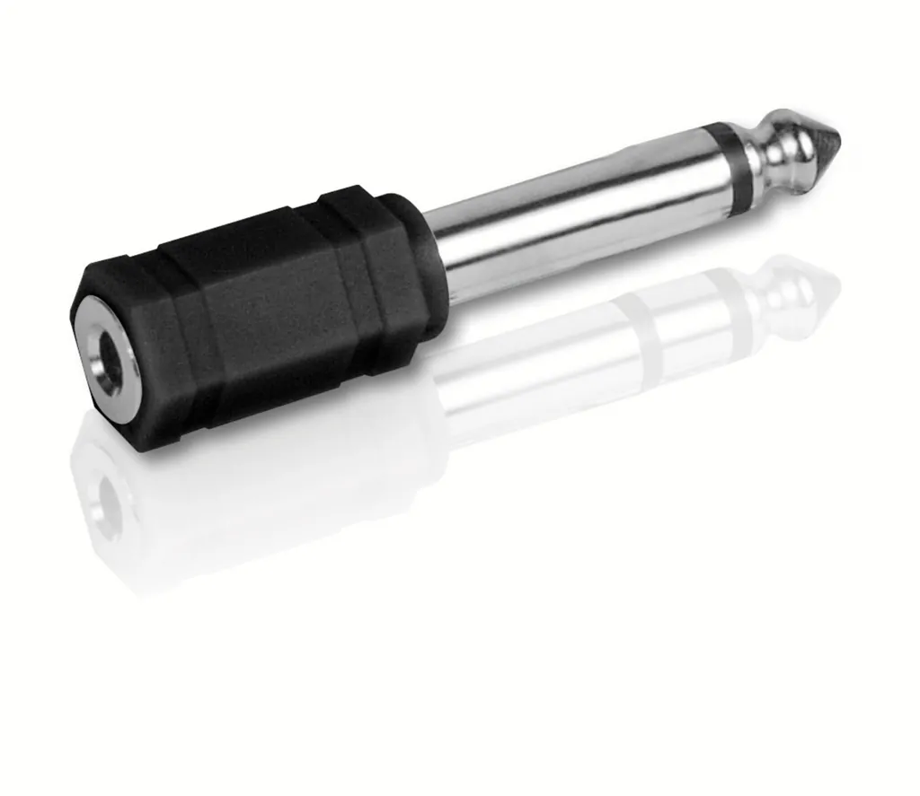 Philips SWA2063W/10 cambiador de género para cable 6.35 mm 3,5 mm Aluminio, Negro