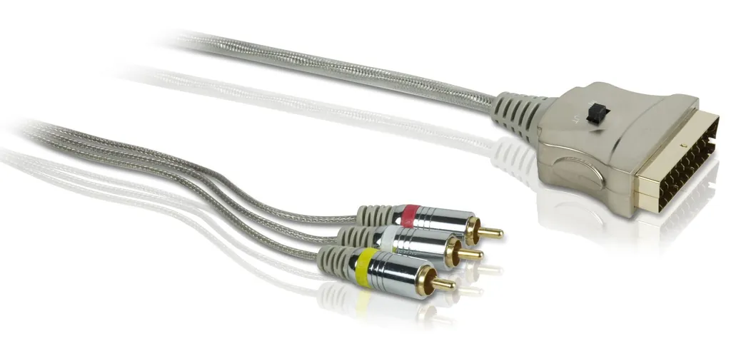 Philips SWV3632W/10 adaptador de cable de vídeo 1,5 m SCART (21-pin) 3 x RCA Gris