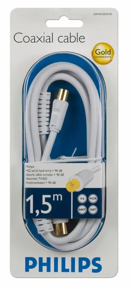Philips SWV4132W/10 cable coaxial 1,5 m Blanco