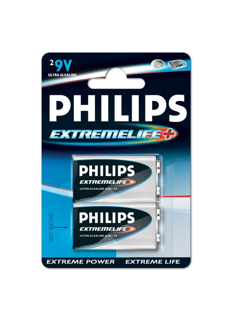 Philips 9VEB2A/10 pila doméstica Batería recargable 9V Alcalino