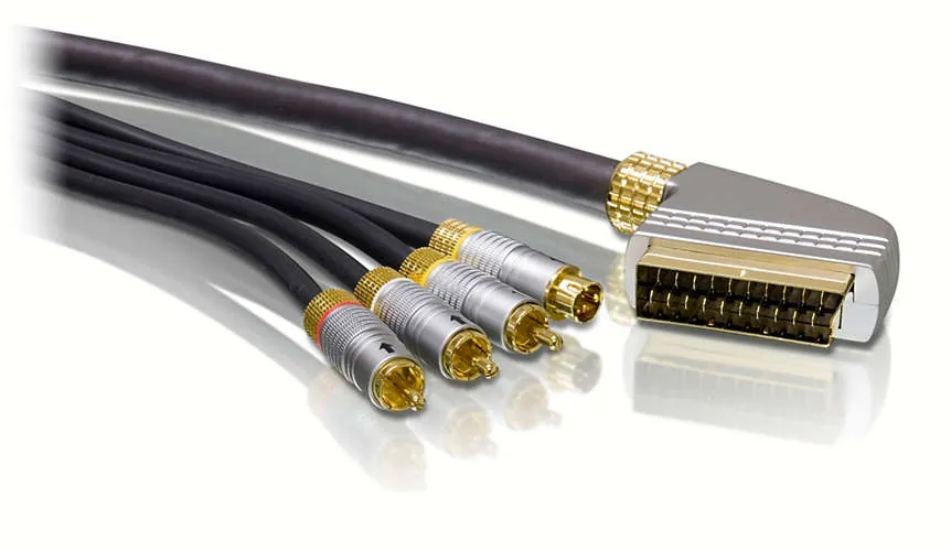 Philips SWV6335/10 adaptador de cable de vídeo 5 m SCART (21-pin) 3 x RCA + S-Video Negro