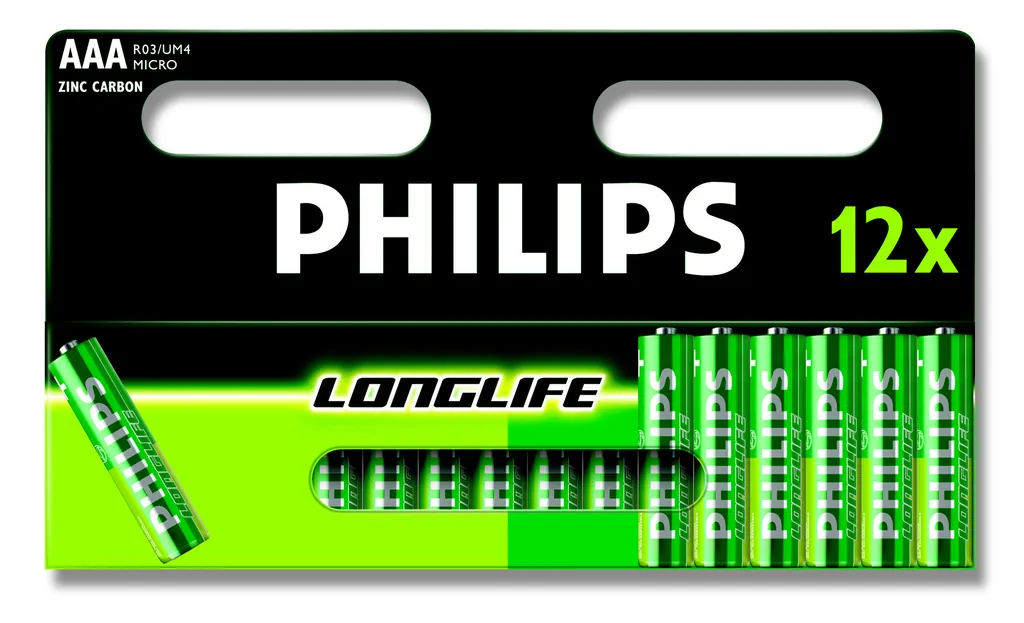 Philips LongLife R03-P12/01C pila doméstica Batería de un solo uso AAA Cloruro de zinc