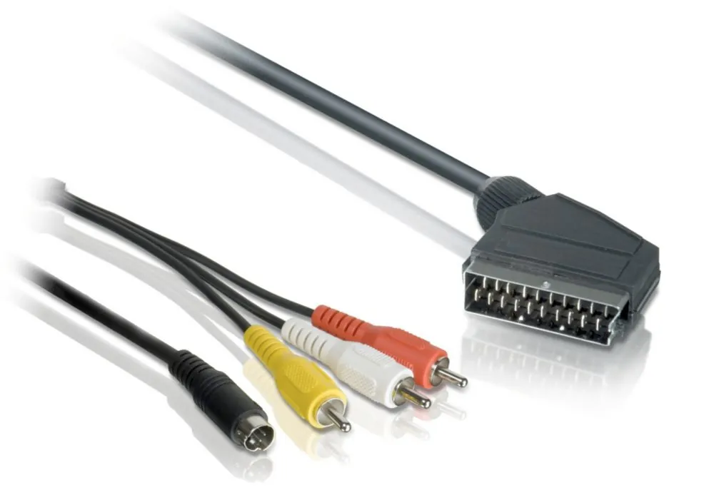 Philips SWV2085W/10 adaptador de cable de vídeo 2 m SCART (21-pin) Negro