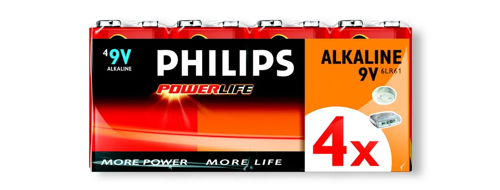 Philips PowerLife 9VPS4C/10 pila doméstica Batería de un solo uso Alcalino