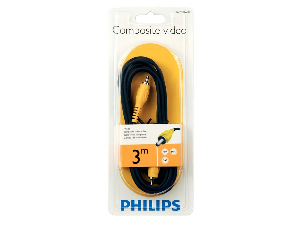 Philips SWV2223W/10 cable de vídeo compuesto 3 m RCA Negro
