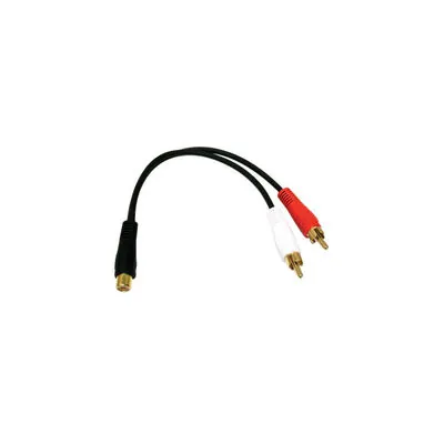 C2G Value Series RCA Jack to RCA Plug x 2 Y-Cable cable de audio 0,152 m Negro
