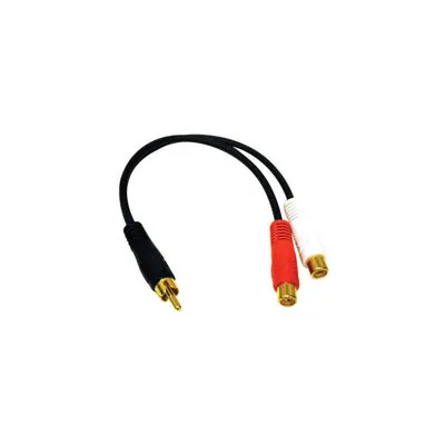 C2G Value Series RCA Plug to RCA Jack x 2 Y-Cable cable de audio Negro