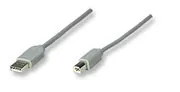 Manhattan Hi-Speed USB 2.0 Device Cable cable USB 3 m USB A USB B Gris