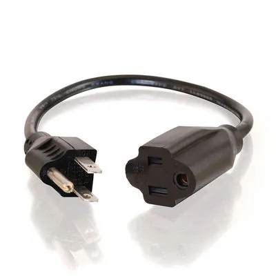 C2G 10ft Outlet Saver 18 AWG Power Extension Cord Negro 3,04 m NEMA 5-15P