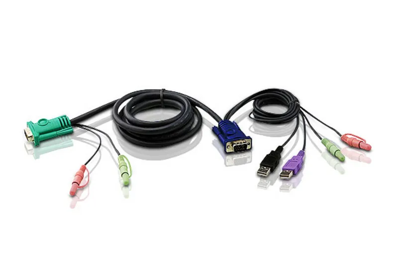 ATEN USB KVM Cable cable para video, teclado y ratón (kvm) Negro 5 m