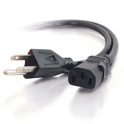 C2G 1ft Universal 18 AWG Power Cord (IEC320C13 -> NEMA 5-15P) Negro 0,3 m