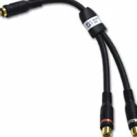 C2G Velocity™ RCA Plug/RCA Jack X2 Adapter Y-Cable cable de audio 0,15 m 2 x RCA Negro