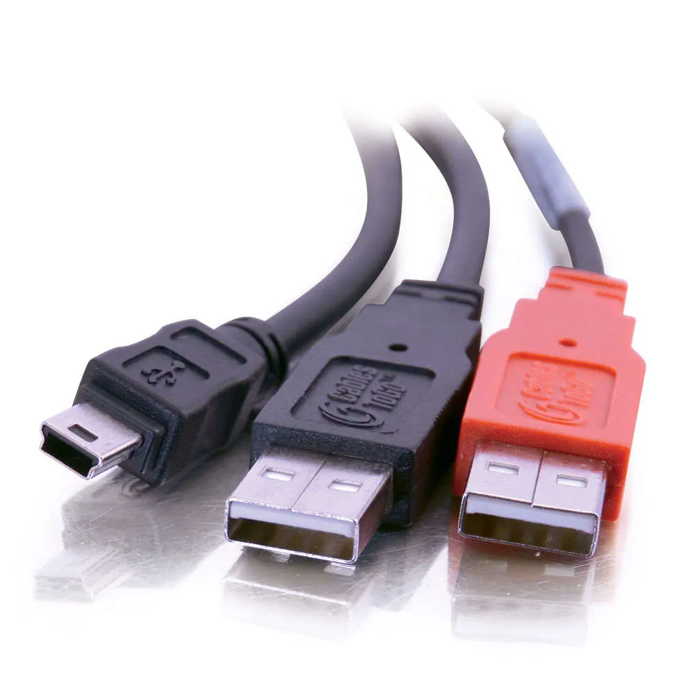 C2G USB Mini-B/USB A Y-Cable cable USB USB 2.0 2 m Mini-USB B Negro