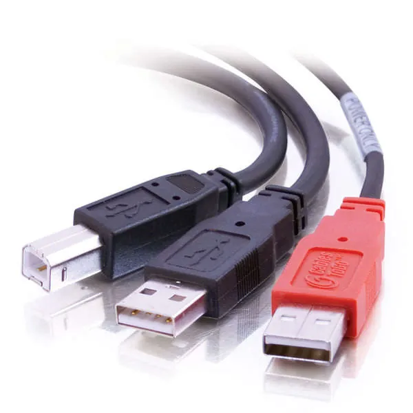 C2G USB B/USB A Y-Cable cable USB 2 m 2 x USB A Negro