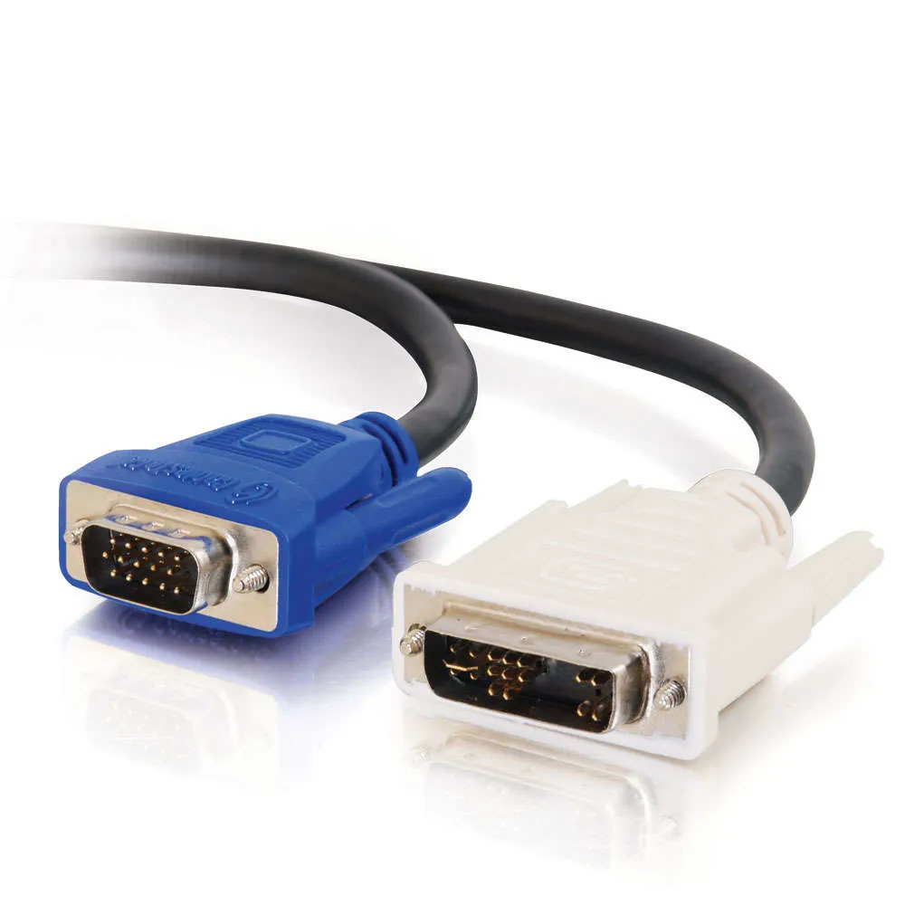 C2G 1m DVI-A M / HD15 M Cable VGA (D-Sub) Negro