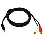 C2G 2m Value Series 3.5mm Stereo Plug/RCA Jack x2 Y-Cable cable de audio 3,5mm 2 x RCA Negro