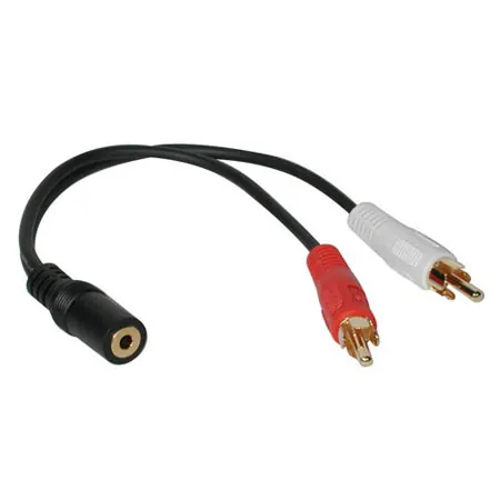 C2G Value Series 3.5mm Stereo Jack/RCA Plug x2 Y-Cable cable de audio 3,5mm 2 x RCA Negro