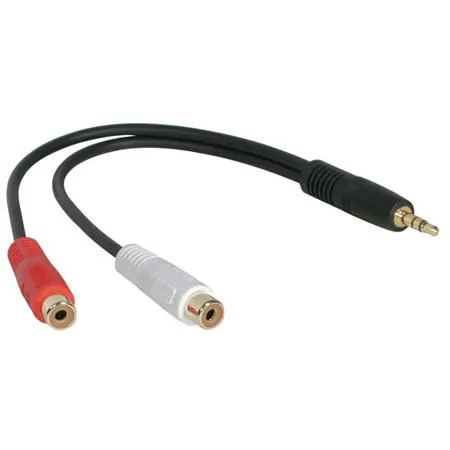C2G Value Series 3.5mm Stereo Plug/RCA Jack x2 Y-Cable cable de audio 3,5mm 2 x RCA Negro