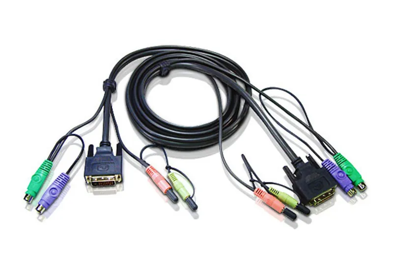 ATEN PS/2 KVM Cable cable para video, teclado y ratón (kvm) Negro 1,8 m