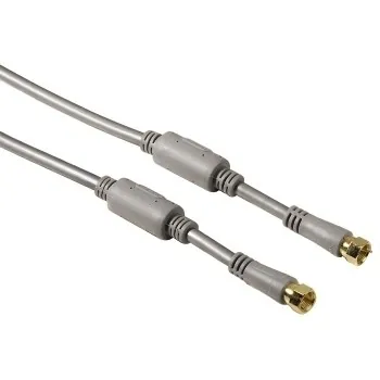 Hama Satellite Connection Cable, F-plug - F-plug, 100 dB, 5 m cable coaxial Satélite 1,5 m F-Male Plug Plata
