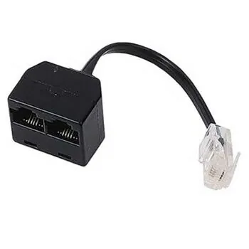 Hama Modular plug US 8p4c -> 2 modular couplers US 8p4c cable de red Negro 0,1 m