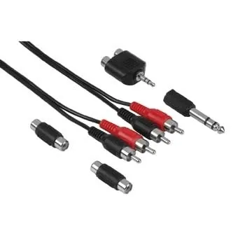 Hama Cinch connection set 2.5M cable de audio 2,5 m Negro
