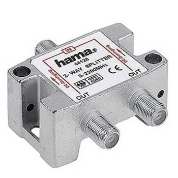 Hama SAT Distributor, 2 Way, Fully Shielded F 2 x F Plata