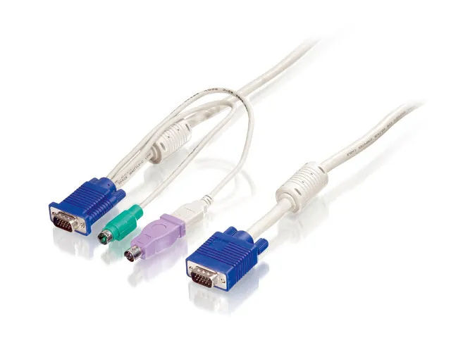 LevelOne ACC-2102 cable para video, teclado y ratón (kvm) Blanco