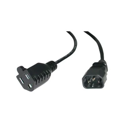 C2G 2ft 16 AWG Monitor Power Adapter Cable (NEMA 5-15R to IEC320C14) Negro 0,60 m C14 acoplador
