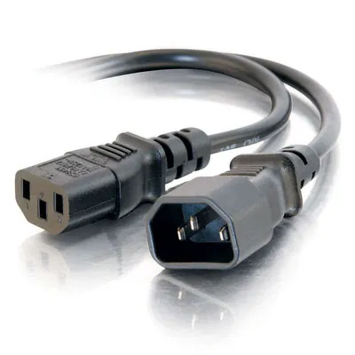 C2G 8ft 250V 16 AWG Power Cord Extension (IEC320C13 to IEC320C14) Negro 2,43 m C14 acoplador