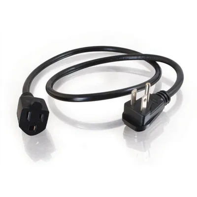 C2G 6ft Flat Plug 18 AWG Power Strip Plus (NEMA 5-15R to NEMA 5-15P) Negro 1,82 m
