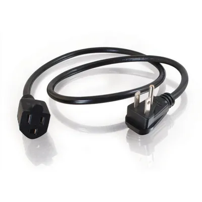 C2G 3ft Flat Plug 18 AWG Power Strip Plus (NEMA 5-15R to NEMA 5-15P) Negro 0,91 m