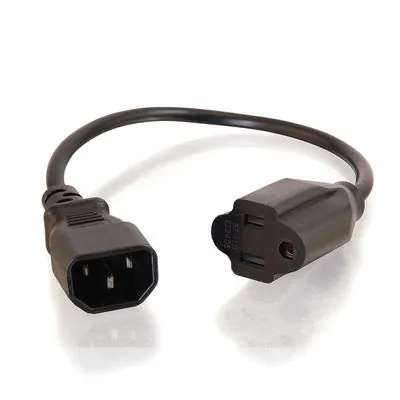 C2G 1ft 18 AWG Monitor Power Adapter Cable Negro 0,30 m C14 acoplador