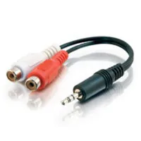 C2G 6ft 3.5mm Stereo M / RCA F Y-Cable cable de audio 1,8 m 3,5mm 2 x RCA Negro