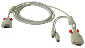 Lindy Combined KVM cable, 3m cable para video, teclado y ratón (kvm) Gris