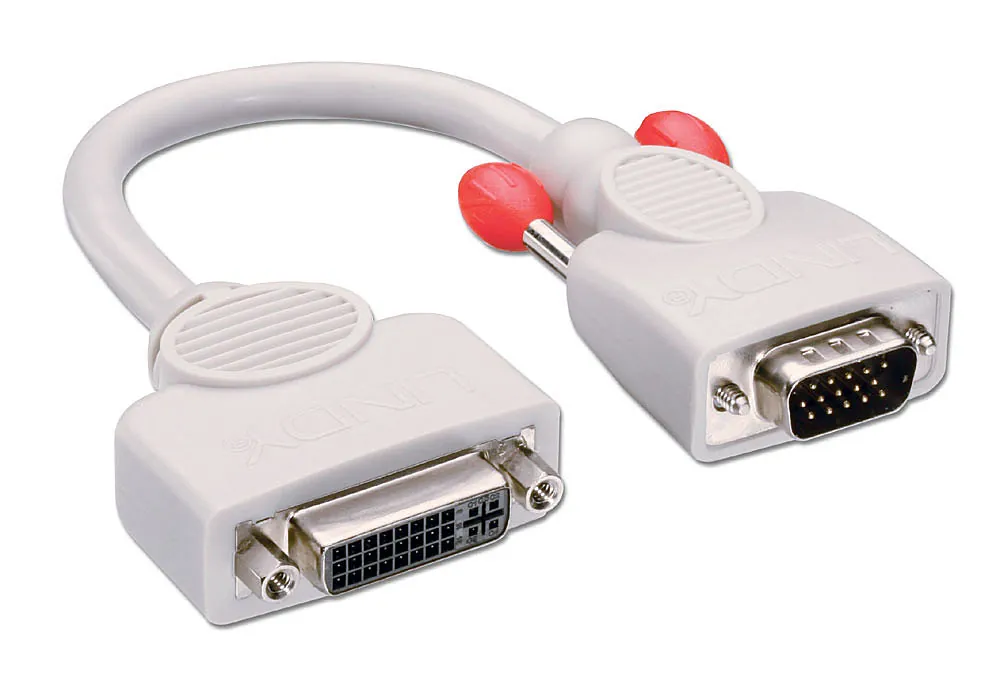Lindy 41223 adaptador de cable de vídeo 0,2 m DVI-I VGA (D-Sub) Gris