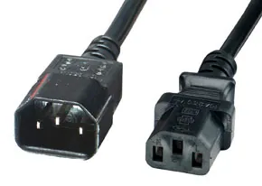 Lindy IEC Extension Lead, Black, 2m Negro