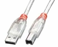 Lindy USB 2.0 Cable A/B - 1 m cable USB USB A USB B Transparente