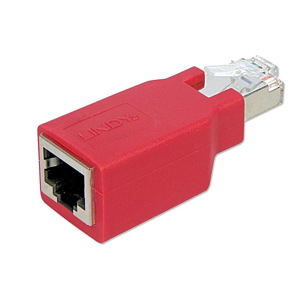 Lindy 60194 cambiador de género para cable RJ-45 F RJ-45 M Rojo