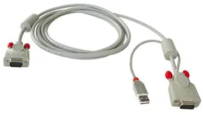 Lindy Combined KVM cable, 5m cable para video, teclado y ratón (kvm) Gris