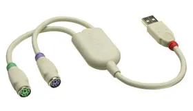 Lindy USB-PS/2 Adapter cable ps/2 2x 6-p Mini-DIN USB A Blanco