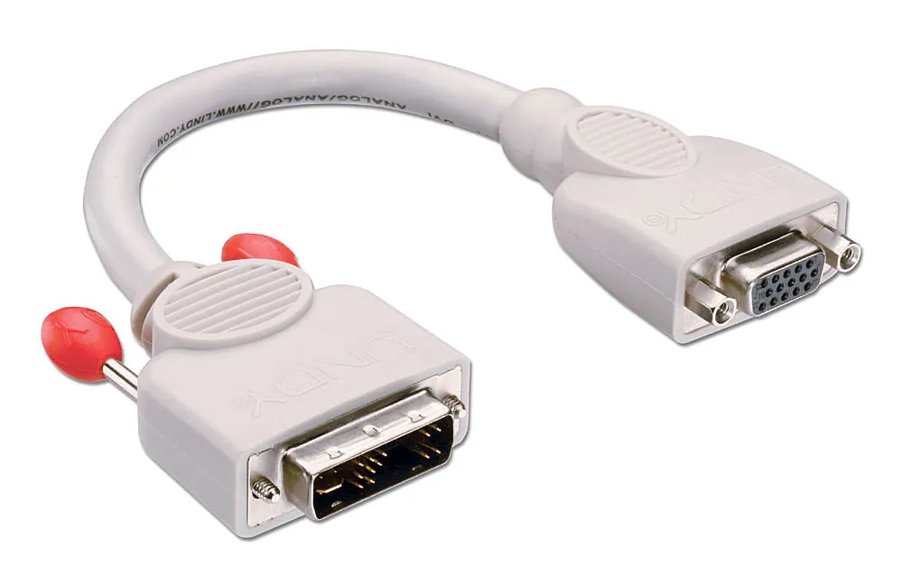 Lindy 41222 adaptador de cable de vídeo 0,2 m DVI-A VGA (D-Sub) Gris