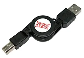 Lindy USB 2.0 A/B Cable, 0.8m cable USB 0,8 m USB A USB B Negro